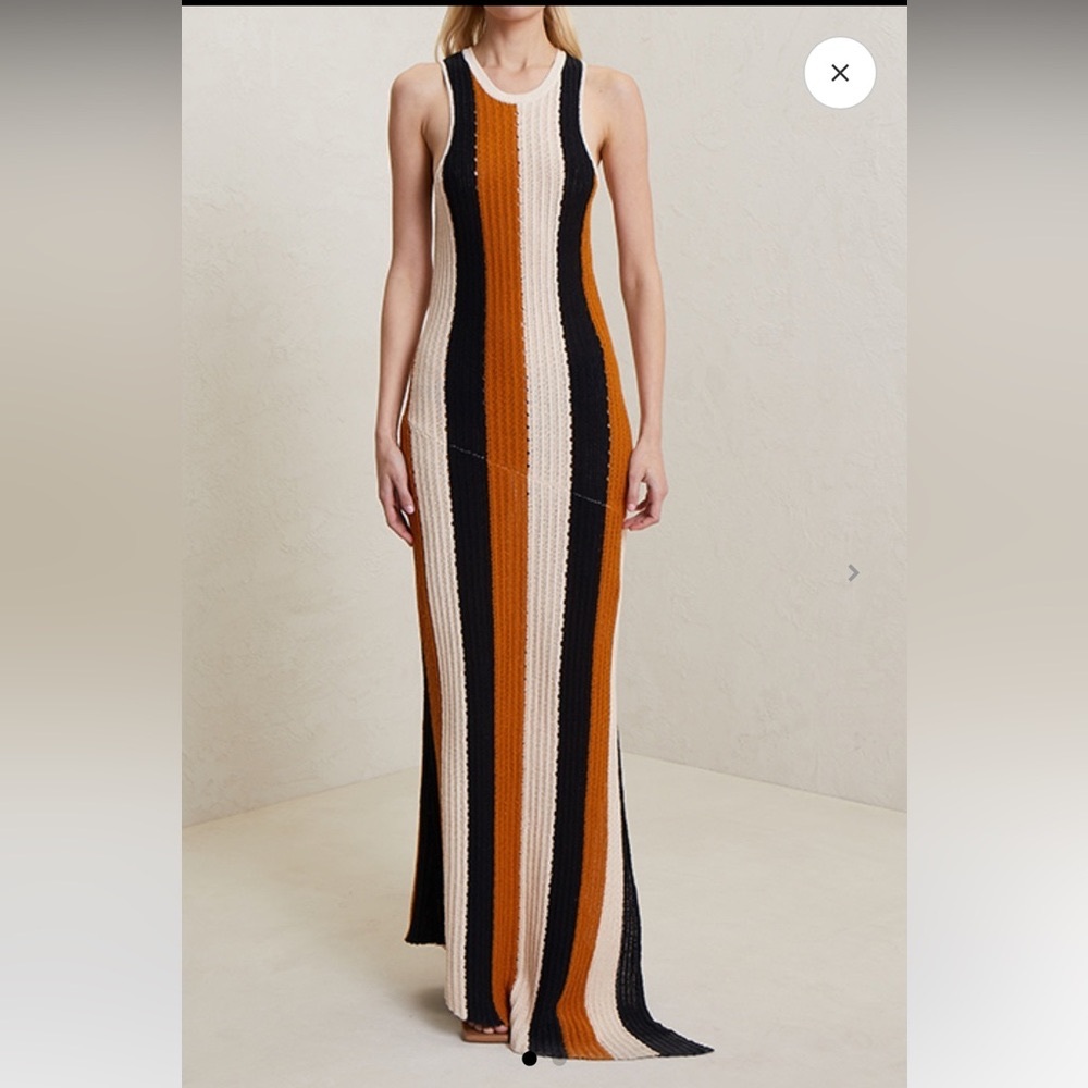 NWOT A.L.C Marco Vertical Stripe Knit Crochet Like Dress